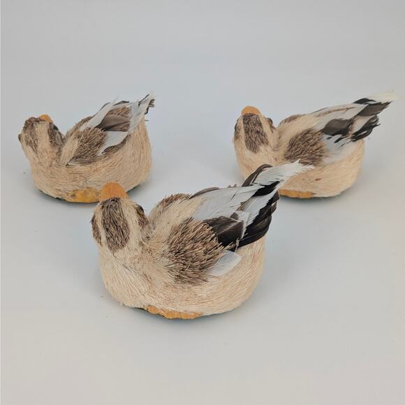 Trio Sisal Ducklings Easter Decor Baby Water Fowl Straw Bristle Feather Bird VTG - Picture 3 of 10